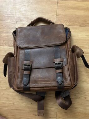 Men's  vintage Velez Brown Leather Backpack Bag